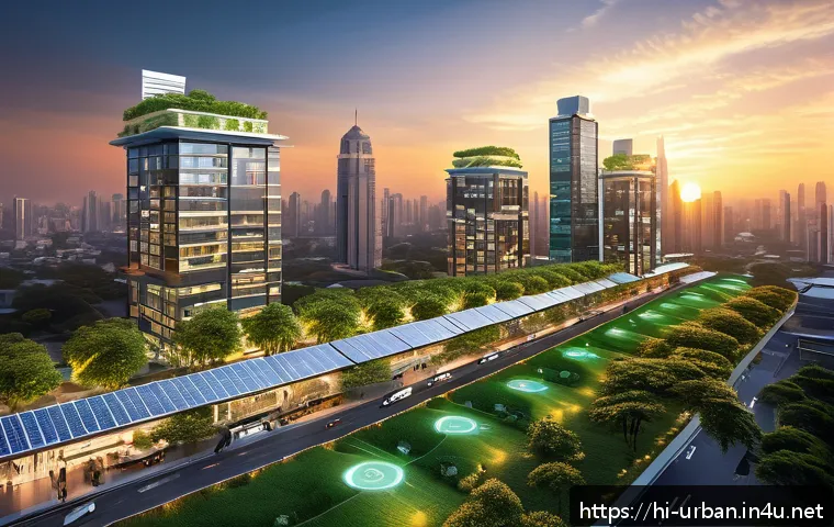 도시 확장 시뮬레이션 - A futuristic Indian smart cityscape at sunset, showcasing advanced digital modeling and simulation i...